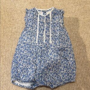 Blue Floral Baby Romper